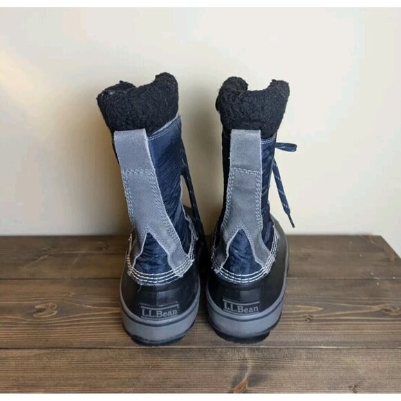 LL Bean Snow Duck Boots Men's 8 Insulated Waterproof Gray Blue Black 507841 - Picture 6 of 10